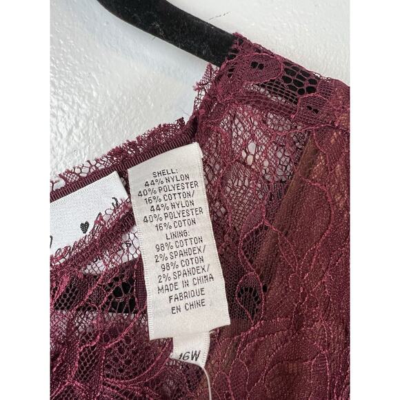 NEW Beguile Byron Lars Carissima Sheath Dress Size 16 Lace Burgundy Wine Corset - Picture 10 of 12